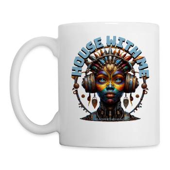 HOUSE WITH ME - Cool Woman with Headphones! - Mug - white - Left