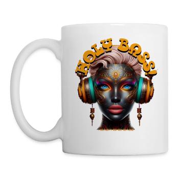HOLY BASS! - Cool Woman with Headphones! - Mug - white - Left