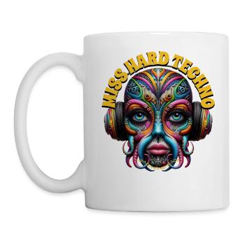 MISS HARD TECHNO - Cool Creature with Headphones! - Mug - white - Left
