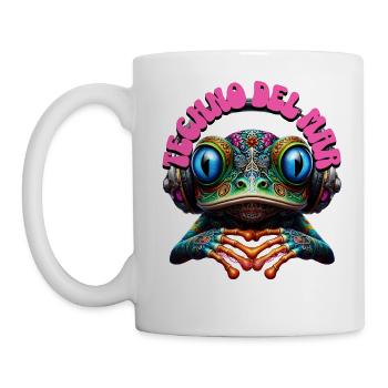TECHNO DEL MAR - Cute Frog with Headphones! - Mug - white - Left