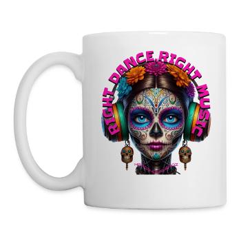 RIGHT DANCE, RIGHT MUSIC - Cool Human & Headphones - Mug - white - Left