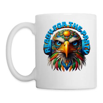 READY FOR THE PARTY - Cool Eagle with Headphones! - Mug - white - Left