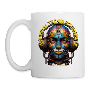 AI TECHNO INTELLIGENCE - Cool AI with Headphones! - Mug - white - Left
