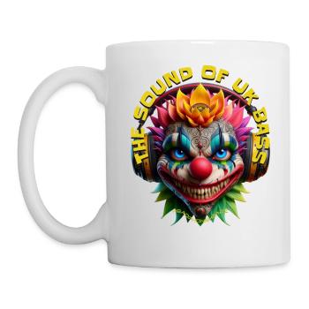 THE SOUND OF UK BASS - Cool Clown with Headphones! - Mug - white - Left