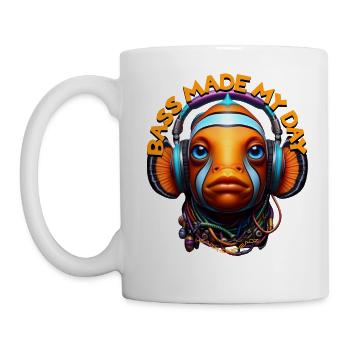 BASS MADE MY DAY - Cool Clownfish with Headphones! - Mug - white - Left