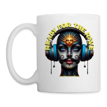 READY FOR THE RAVE - Cool She/He with Headphones! - Mug - white - Left