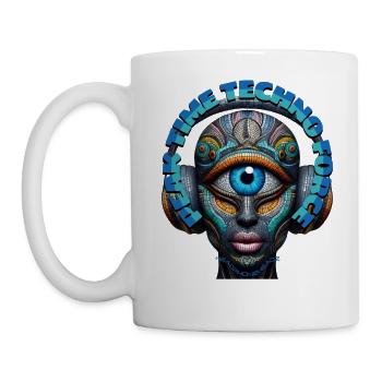 PEAK TIME TECHNO FORCE - Cool Cyclops & Headphones - Mug - white - Left