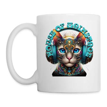 HOUSE OF MAINSTAGE - Cute Aroki Cat & Headphones! - Mug - white - Left