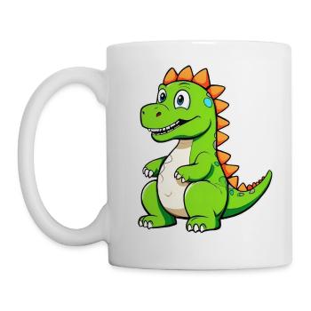 Niedlicher Comic Dinosaurier - Tasse - Weiß - Links