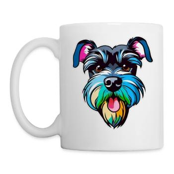 Cooler Schnauzer Hund in bunten Farben - Tasse - Weiß - Links