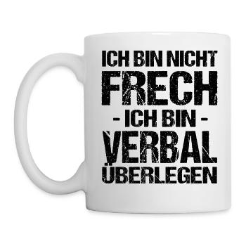 Verbal Überlegen Lustiger Spruch Ironie Sarkasmus - Tasse - Weiß - Links