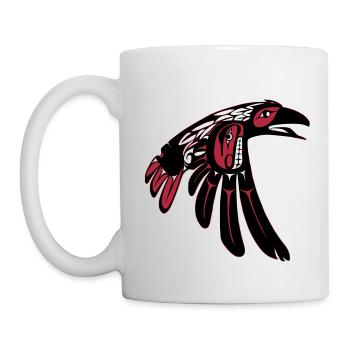 Indianer Totem Rabe - Tasse - Weiß - Links