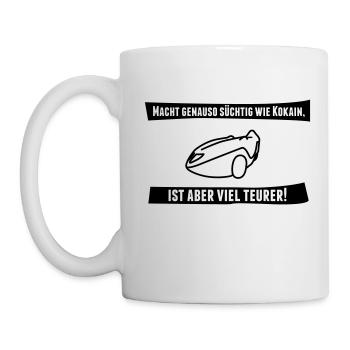 Velomobil Orca mit Spruch - Tasse - Weiß - Links