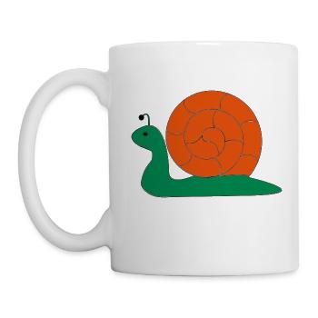 Die Schnecke, die Schnecke - Tasse - Weiß - Links