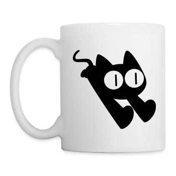 Laufende Cartoon Katze von Cheerful Madness!! - Tasse - Weiß - Links