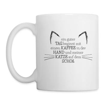 Katze - Ein guter Tag ... - Tasse - Weiß - Links