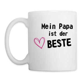 Papa ist der Beste - Tasse - Weiß - Links