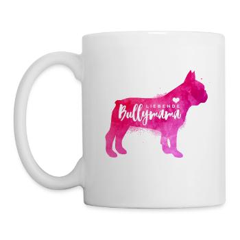 Liebende Bullymama - Französische Bulldogge - Tasse - Weiß - Links