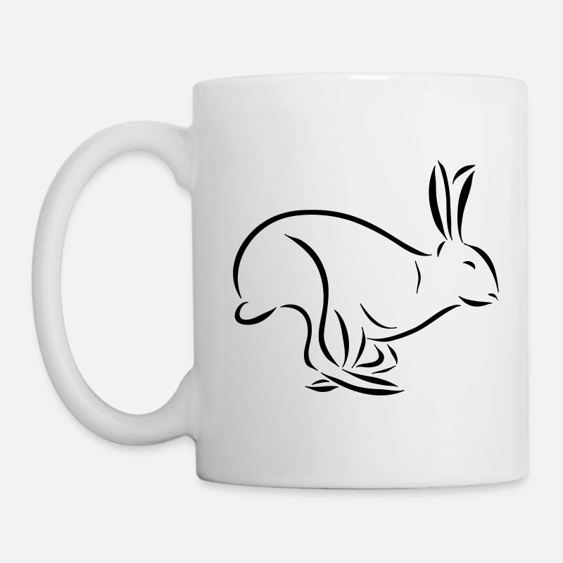 dessin de Hare Hare oreille longue cuillère en - Mug blanc - blanc