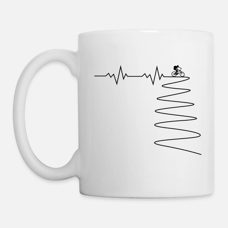 Fréquence cardiaque de vélo de montagne - Mug blanc - blanc