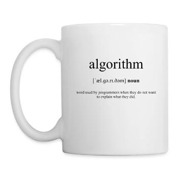 Algorithm (Algorithmus) Definition Dictionary - Tasse - Weiß - Links