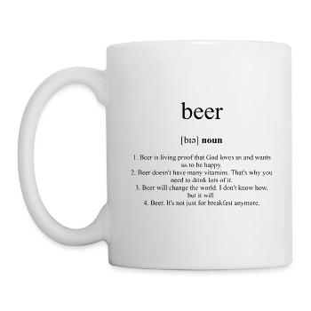 Dictionnaire de définition de la bière - Mug blanc - blanc - Gauche