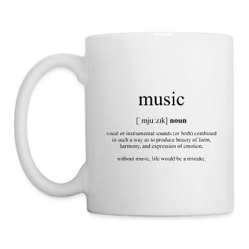 Dictionnaire de définition de musique (musique) - Mug blanc - blanc - Gauche