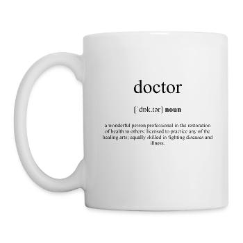 Dictionnaire de définition de docteur - Mug blanc - blanc - Gauche