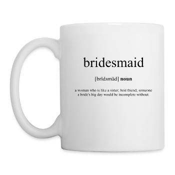 Dictionnaire de définition de demoiselle d'honneur - Mug blanc - blanc - Gauche