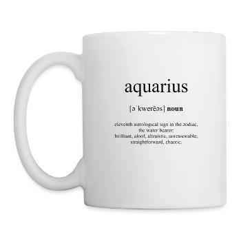 Aquarius (Wassermann) Definition Dictionary - Tasse - Weiß - Links