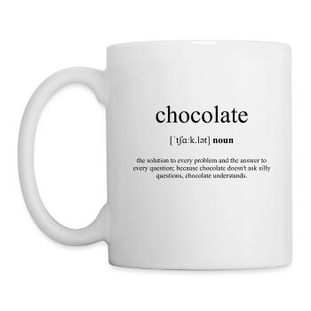 Dictionnaire de définition du chocolat - Mug blanc - blanc - Gauche