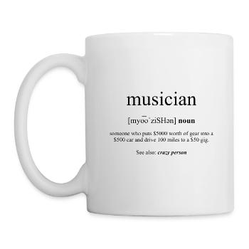 Musician (Musiker) Definition Dictionary - Tasse - Weiß - Links