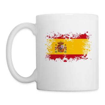 Spain flag stains blot gift idea - Mug - white - Left