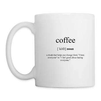 Dictionnaire de définition du café - Mug blanc - blanc - Gauche