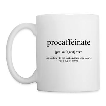 Procaffeinate Definition Dictionary - Mug - white - Left