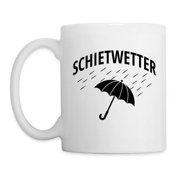 Schietwetter Regenschirm Regen - Tasse - Weiß - Links