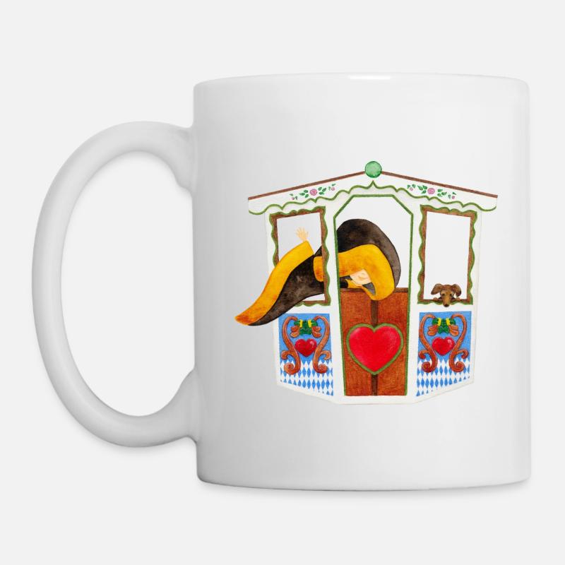 Münchner Kindl and Dachshund in the Ferris Wheel - Mug - white