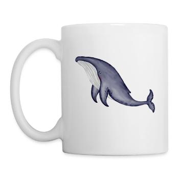 whale - blue whale - watercolor - Mug - white - Left