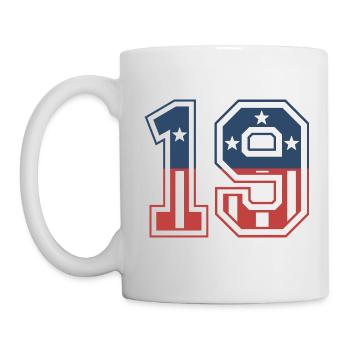 Numéro 19 États-Unis - Mug blanc - blanc - Gauche