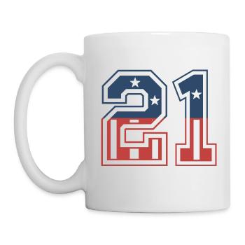 Numéro 21 États-Unis - Mug blanc - blanc - Gauche