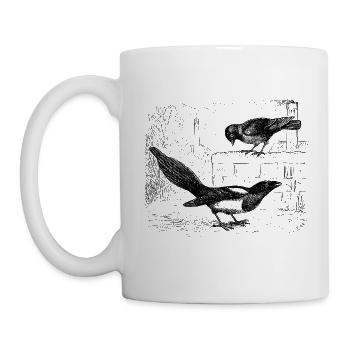 Elster und Dohle - Tasse - Weiß - Links