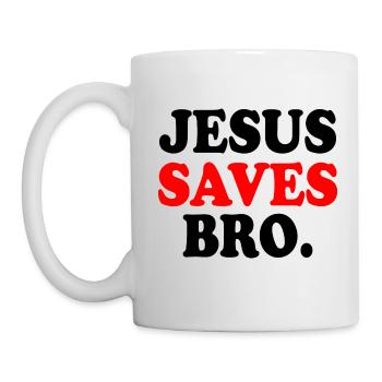 Jesus saves bro - Tasse - Weiß - Links