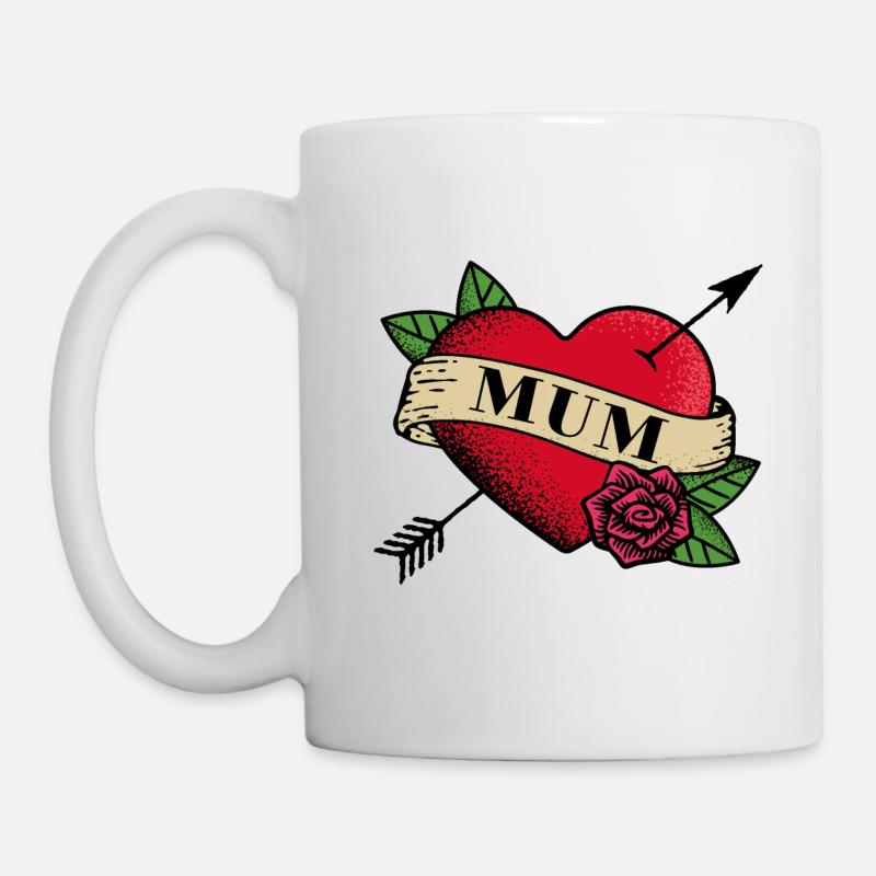 Heart Tattoo Mum - Mug - white