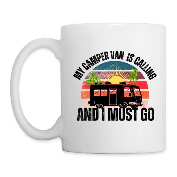My motorhome calls me funny T-shirt - Mug - white - Left