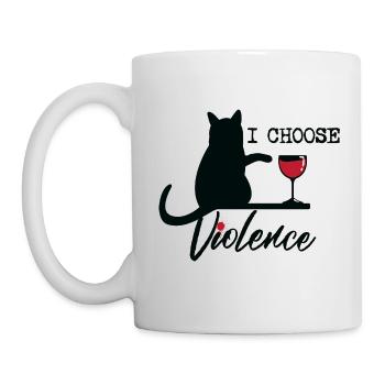 I Choose Violence Cat (Black) - Mug - white - Left