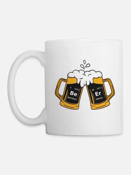 Bier Periodensystem Be Er - Tasse - Weiß