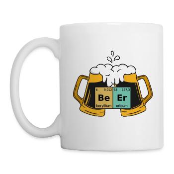 Bier Periodensystem Be Er - Tasse - Weiß - Links