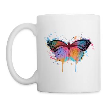 Schmetterling mit Verlauf - Tasse - Weiß - Links