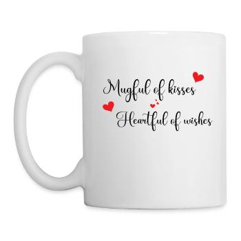 Mugfull of kisses heartfull of wishes - Mug - white - Left