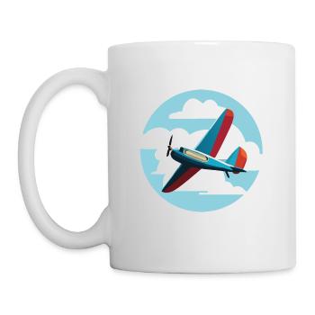Nuage bleu bleu - Mug blanc - blanc - Gauche